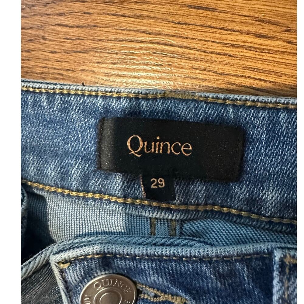 Quince Organic Cotton High Rise Straight Jeans Women’s 29 Medium Wash Stretch - Picture 4 of 9